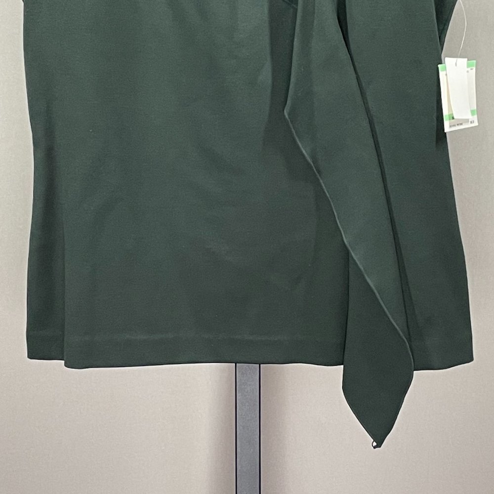 NEW! ANNE KLEIN FOREST GREEN CASCADE RUFFLE TOP! WOMENS 8! - Picture 3 of 12